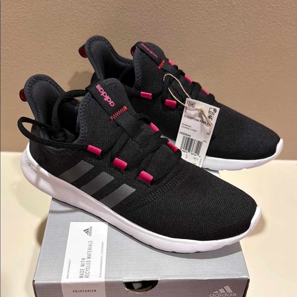 Adidas Cloudfoam Pure 2.0 Women’s Size 7.5 Running Black w/Hot Pink H00944-Z018 - Picture 8 of 16